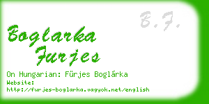 boglarka furjes business card