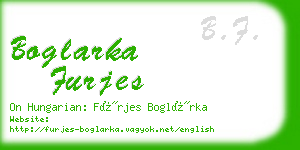 boglarka furjes business card